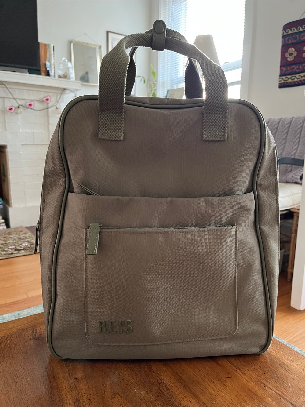 BEIS Olive Green Expandable Utility Backpack